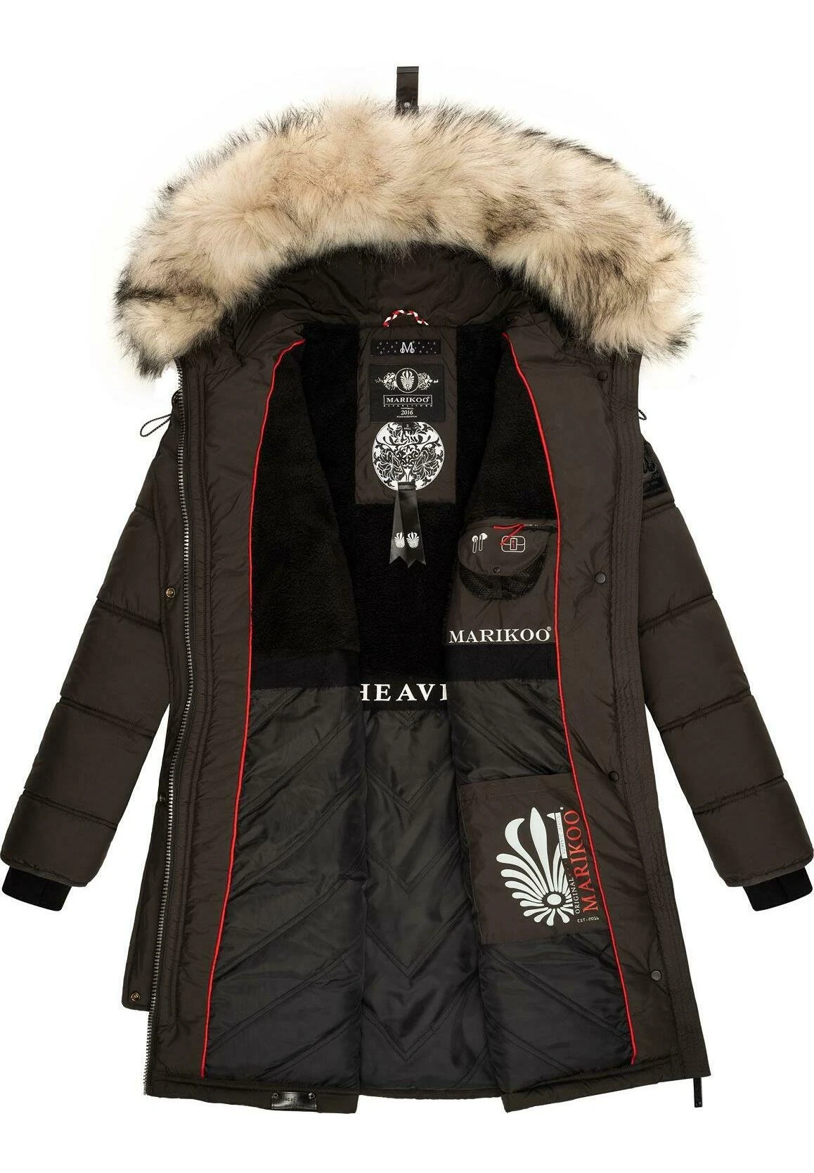 Marikoo Chaskaa - Winterjas - Dark Grey 5 Marikoo Chaskaa - Winterjas - Dark Grey - Afbeelding 5