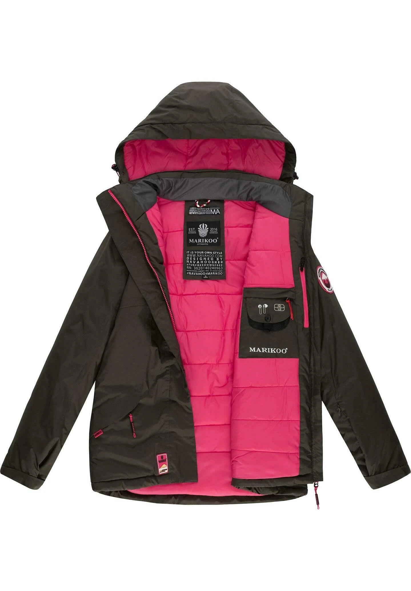 Marikoo Winterjas - Dark Grey 4 Marikoo Winterjas - Dark Grey - Afbeelding 4