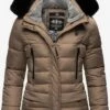 Marikoo Winterjassen Winterjas Loveleen Dames Lichtbruin