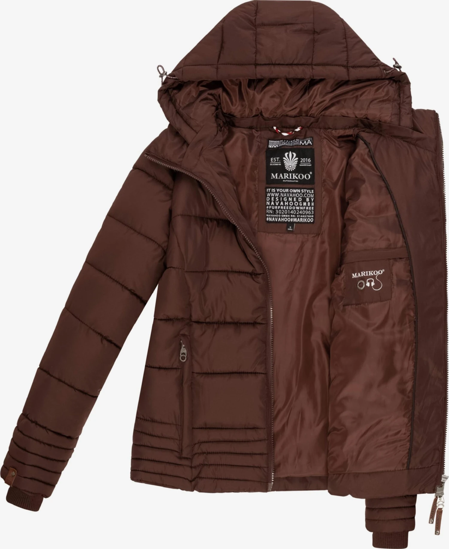 Marikoo Winterjassen Winterjas Sole Dames Chocoladebruin 5 Marikoo Winterjassen Winterjas Sole Dames Chocoladebruin - Afbeelding 5