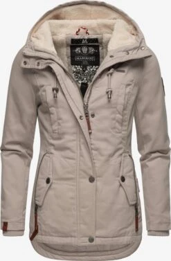Marikoo Winterjassen Winterjas Bikoo Dames Lichtbeige