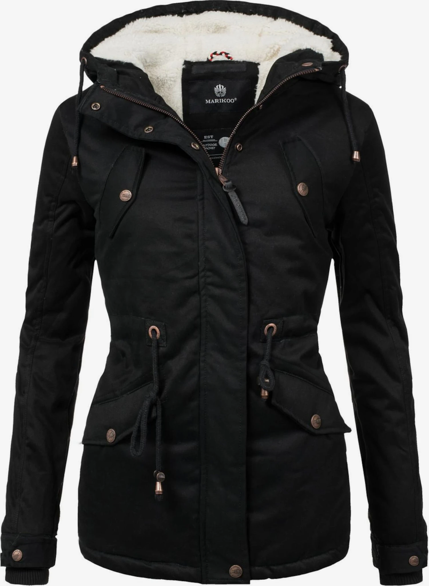 Marikoo Winterjassen Winterjas Manolya Dames Zwart 1 Marikoo Winterjassen Winterjas Manolya Dames Zwart