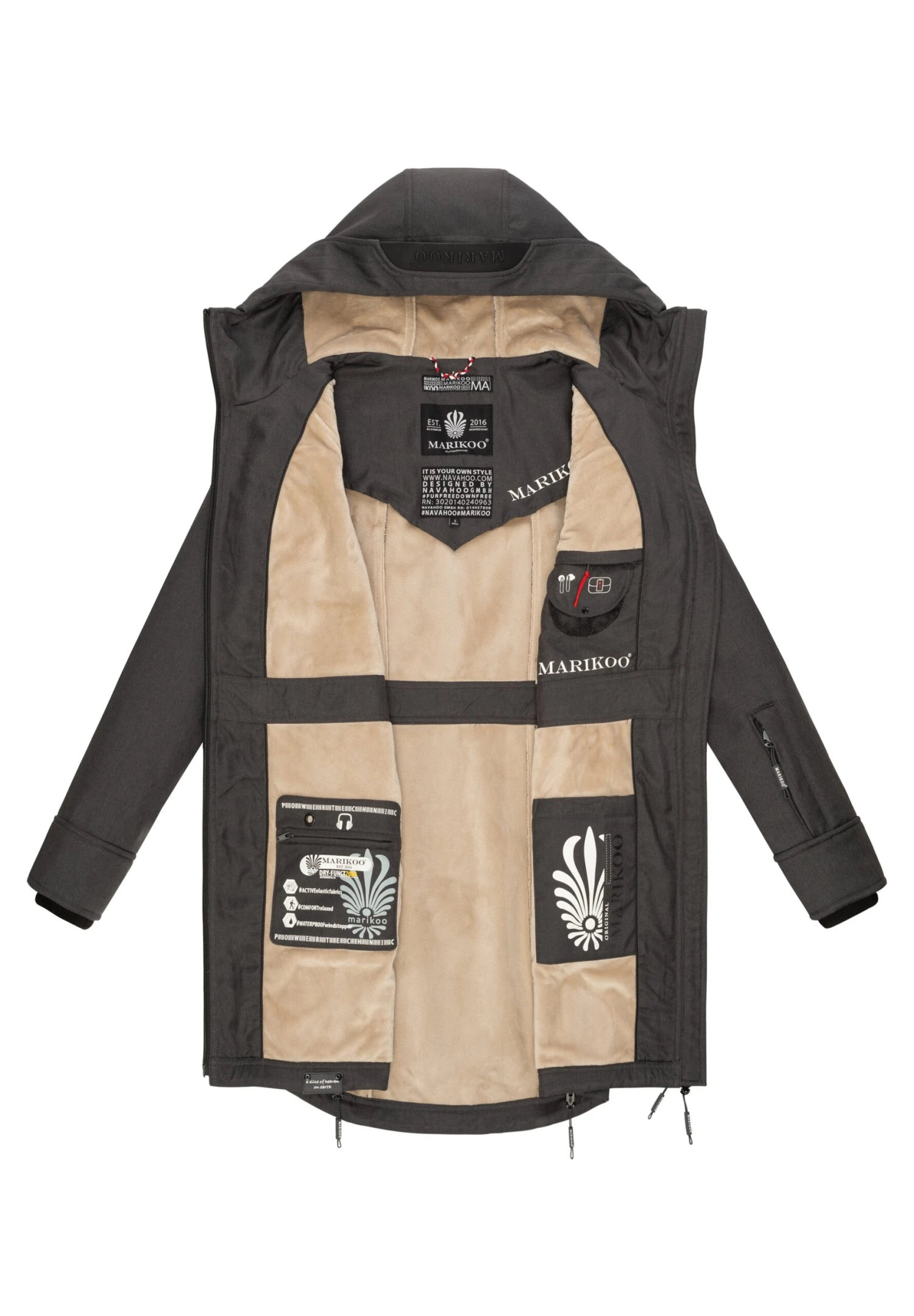 Marikoo Racquelle - Parka - Dark Grey 4 Marikoo Racquelle - Parka - Dark Grey - Afbeelding 4