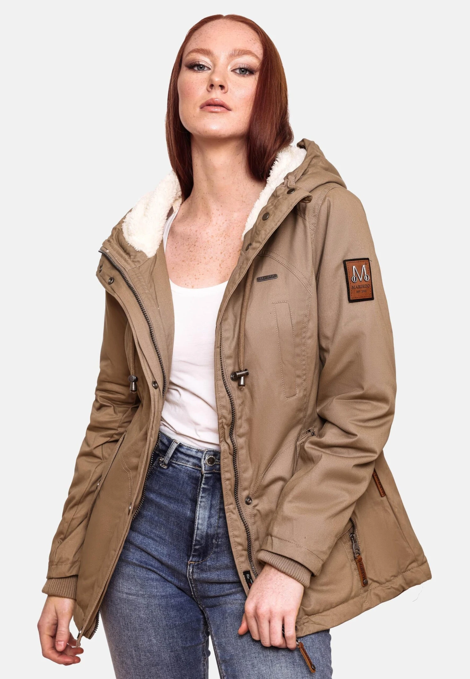 Marikoo Winterjassen Winterjas Bikoo Dames Lichtbruin 8 Marikoo Winterjassen Winterjas Bikoo Dames Lichtbruin - Afbeelding 8