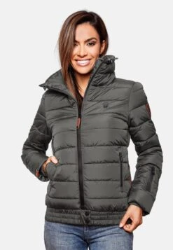 Marikoo Winterjassen Winterjas Poison Dames Grafiet -Marikoo 8ef9c5e1dbeb4f2d606f4e945be3aec0