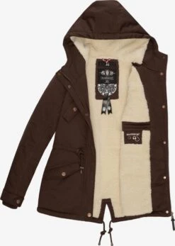 Marikoo Winterjassen Winterjas Manolya Dames Donkerbruin -Marikoo 9d8dfd10a873292749e23660068644c3