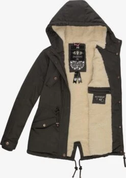 Marikoo Winterjassen Winterjas Manolya Dames Antraciet -Marikoo dc51ad48aa017fff1a68571fc30d0045